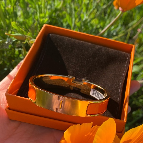 👑🍊 SOLD - HERMÈS Clic H Bracelet Size PM 🍊👑 - Picture 3 of 14